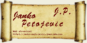 Janko Petojević vizit kartica